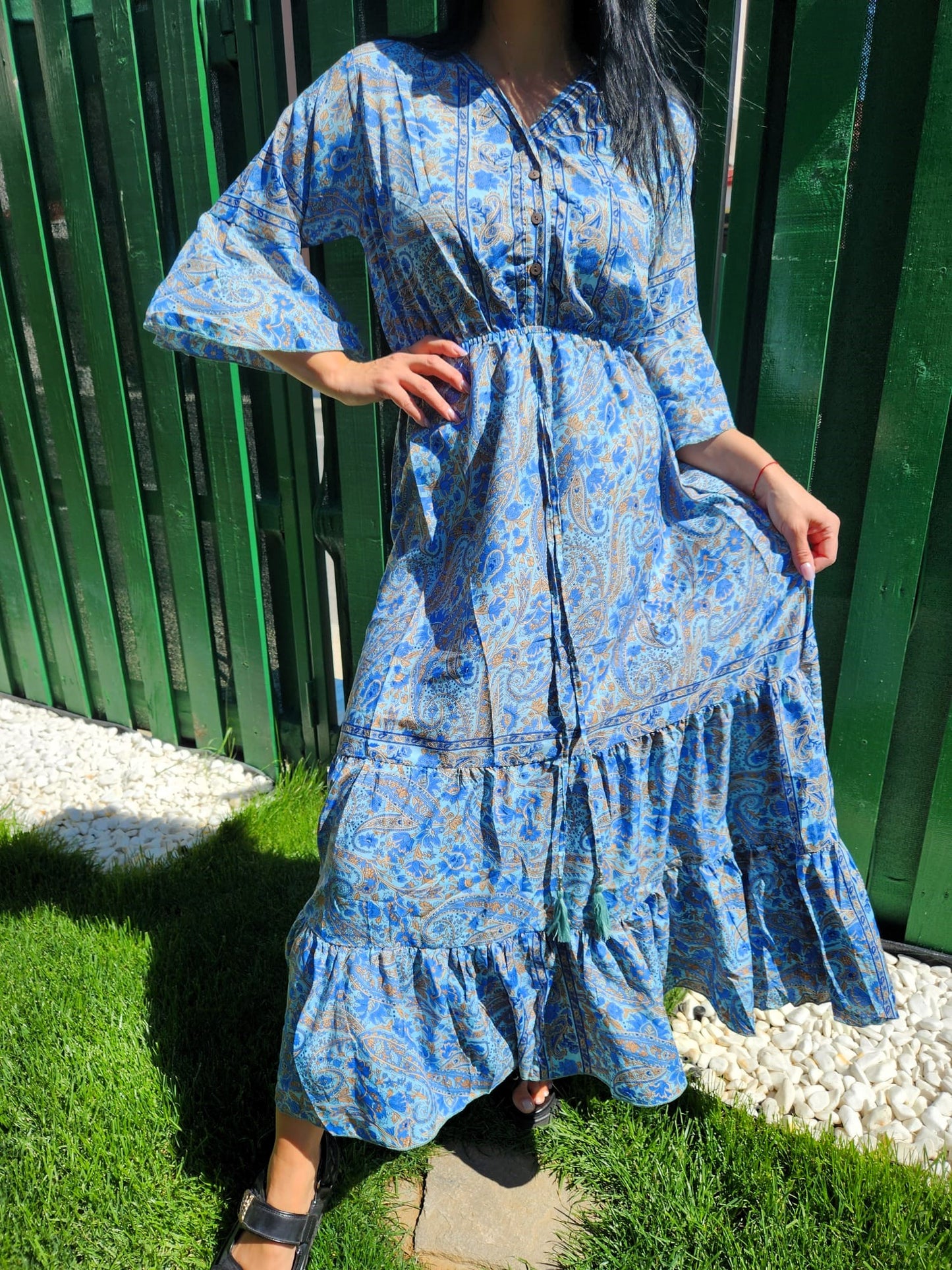 Rochie Lunga cu Motive Florale Daria 13
